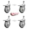 Service Caster 5 Inch Gray Polyurethane Swivel 1/2 Inch Stem Caster Set with Total Lock Brake SCC-TSTTL20S514-PPUB-121315-4 - alternate 2